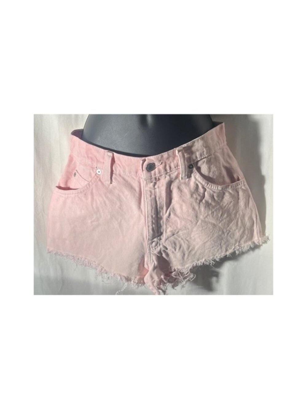 Women's high-waisted pink denim